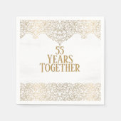 55e Jubileum goudbril op witte luiers Servet (Voorkant)