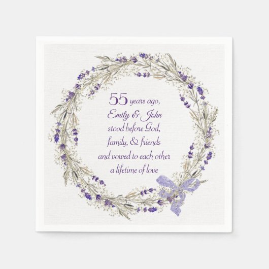 55e Jubileum Lavender Wreath Servet (Voorkant)