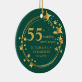55e Jubileum van Emerald Wedding Foto Gold Stars Keramisch Ornament (Rechts)