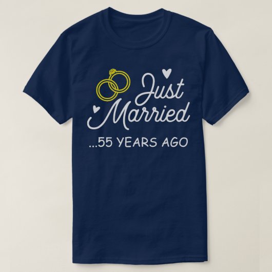 55e Jubileum van het huwelijk 55 jaar geleden T-shirt (Design voorkant)