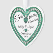 55e Jubileum voor bruiloft Alexandriet Diamond Ornament (voorkant)