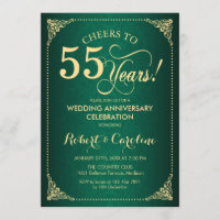 55e Jubileum voor bruiloft - Groene goudvraag