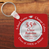 55e klas reünie ideeën, veranderen jaar en kleuren sleutelhanger (Voorkant)