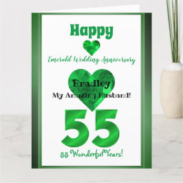 55e maragdons Jubileum Kaart voor man en vrouw