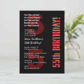 55e moderne zwarte witte rode Sjabloon Kaart (Staand voorkant)