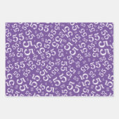 55e Paars/wit Random Number patroon Inpakpapier Vel (Voorkant 2)