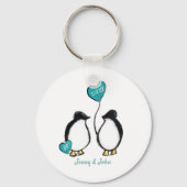55e smaragdbruiloft pinguïn cadeausleutel sleutelhanger (Voorkant)