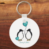 55e smaragdbruiloft pinguïn cadeausleutel sleutelhanger (Voorkant)