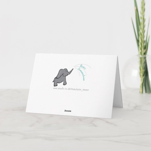 55e smaragdbruiloft schattige olifant kaart (Achterkant)