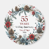 55e Smaragden Huwelijksjubileum Elegante Winter Magneet (Voorkant)