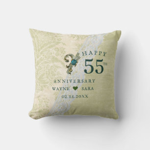 55e Smaragden Jubileum Huwelijksjubileum Kussen