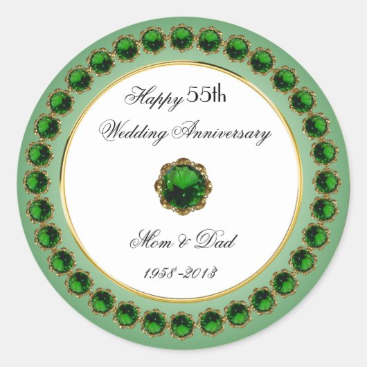 55e Sticker Jubileum bruiloft (Voorkant)