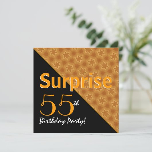 55e surrogaatdag zwart en gouden diagonaal kaart (Staand voorkant)