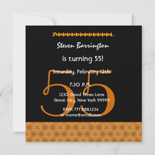 55e surrogaatdag zwart en gouden diagonaal kaart (Achterkant)