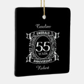 55e trouwdag Emerald Crest Keramisch Ornament (Rechts)
