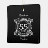 55e trouwdag Emerald Crest Keramisch Ornament (Links)