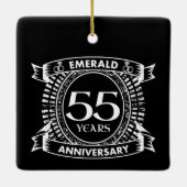 55e trouwdag Emerald Crest Keramisch Ornament (Achterkant)