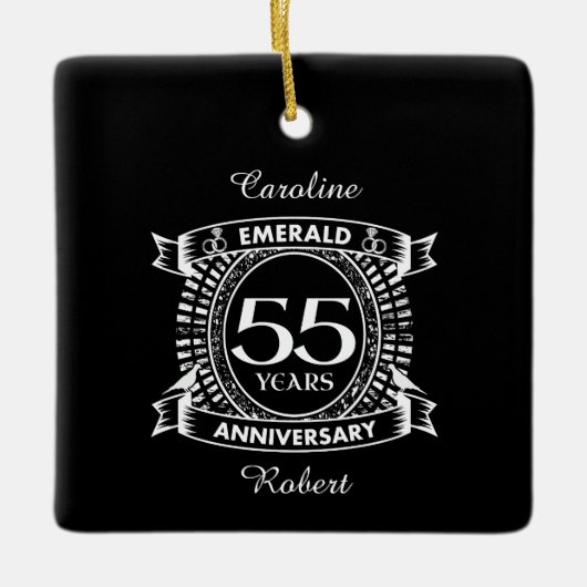 55e trouwdag Emerald Crest Keramisch Ornament (Voorkant)