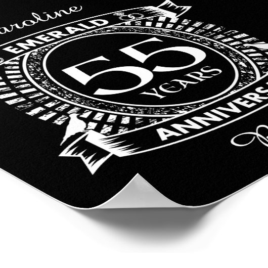 55e trouwdag Emerald Crest Poster (Hoek)