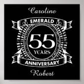 55e trouwdag Emerald Crest Poster (Voorkant)