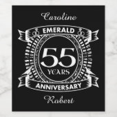 55e trouwdag Emerald Crest Wijn Etiket (Enkel label)