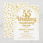 55e trouwdag - Goud & Wit Kaart (Voorkant / Achterkant)