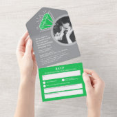 55e trouwdag jubileumring smaragd eeuwigheidsring all in one uitnodiging (Afscheurbaar)