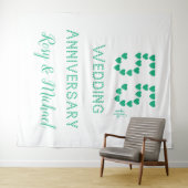 55e trouwdag Smaragden Huwelijk Namen Toevoegen Wandkleed (In Situ (horizontaal))