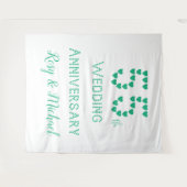 55e trouwdag Smaragden Huwelijk Namen Toevoegen Wandkleed (Voorkant (horizontaal))