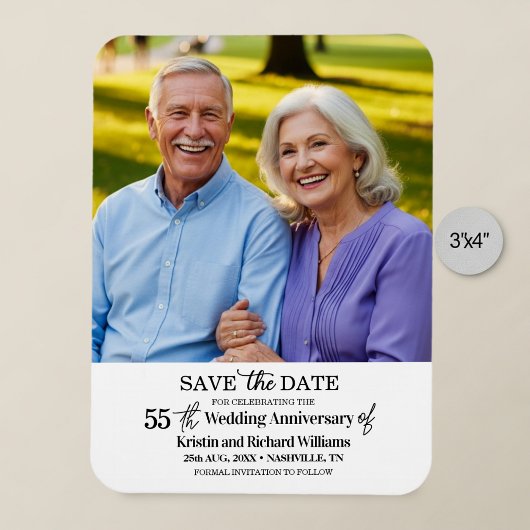 55e trouwjubileum Save the Date-foto Magneet