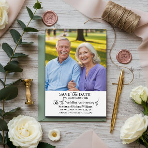 55e trouwjubileum Save the Date-foto Notitiekaartje
