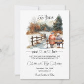 55e trouwjubileum Winterlandschap Romantisch Save The Date (Voorkant)