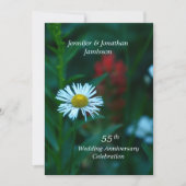 55e trouwjubileumfeest White Daisy Namen Kaart (Voorkant)