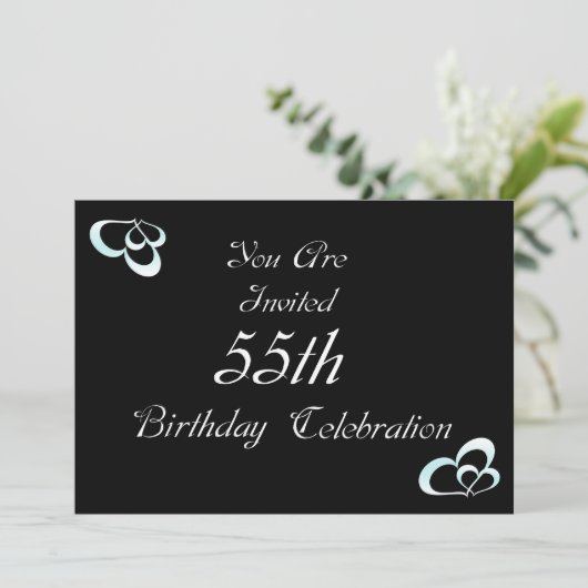 55e uitnodiging van de Birthday Party (Staand voorkant)