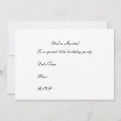 55e uitnodiging van de Birthday Party (Achterkant)