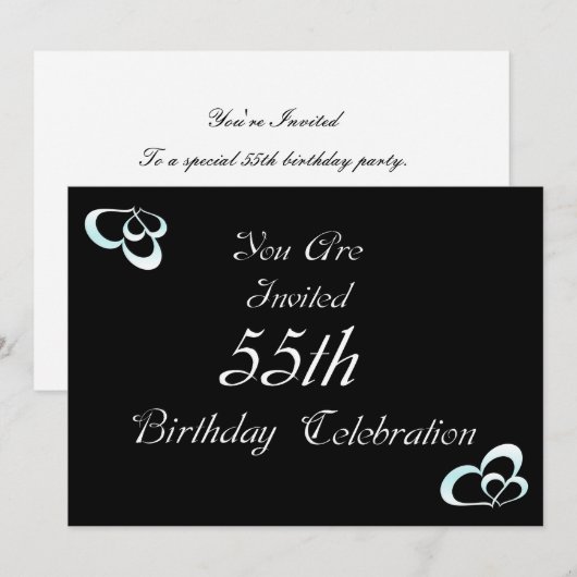 55e uitnodiging van de Birthday Party (Voorkant / Achterkant)