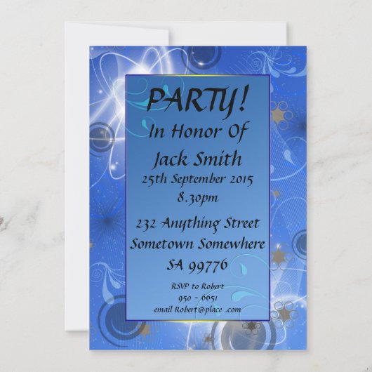 55e uitnodiging van de kosmische partij (Achterkant)