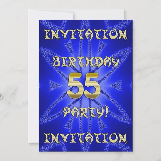 55e uitnodiging van de partij van Birthday (Voorkant)