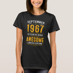 55e verjaardag 55 jaar Geweldige sinds september T-shirt
