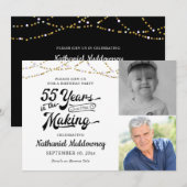 55e verjaardag 55 jaar in het maken van zwart goud kaart (Voorkant / Achterkant)