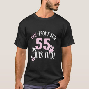 55e verjaardag 55 jaar oud kat moeder kat liefhebb t-shirt