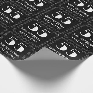 55e verjaardag - Art Deco geïnspireerd look "55",  Cadeaupapier