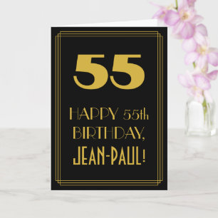55e verjaardag ~ Art Deco geïnspireerd look "55" & Kaart