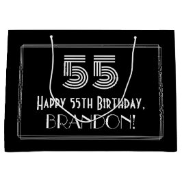 55e verjaardag — Art Deco Geïnspireerde look "55"  Groot Cadeauzakje