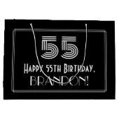 55e verjaardag — Art Deco Geïnspireerde look "55"  Groot Cadeauzakje (Achterkant)