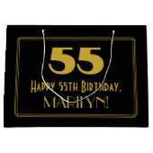 55e verjaardag — Art Deco Geïnspireerde look "55"  Groot Cadeauzakje (Voorkant)