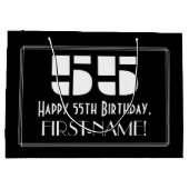55e verjaardag ~ Art Deco Geïnspireerde look "55"  Groot Cadeauzakje (Achterkant)