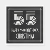 55e verjaardag: Art Deco Geïnspireerde look "55" + Servet (Voorkant)
