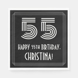 55e verjaardag: Art Deco Geïnspireerde look "55" + Servet