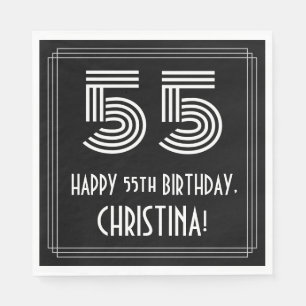 55e verjaardag: Art Deco Geïnspireerde look "55" + Servet
